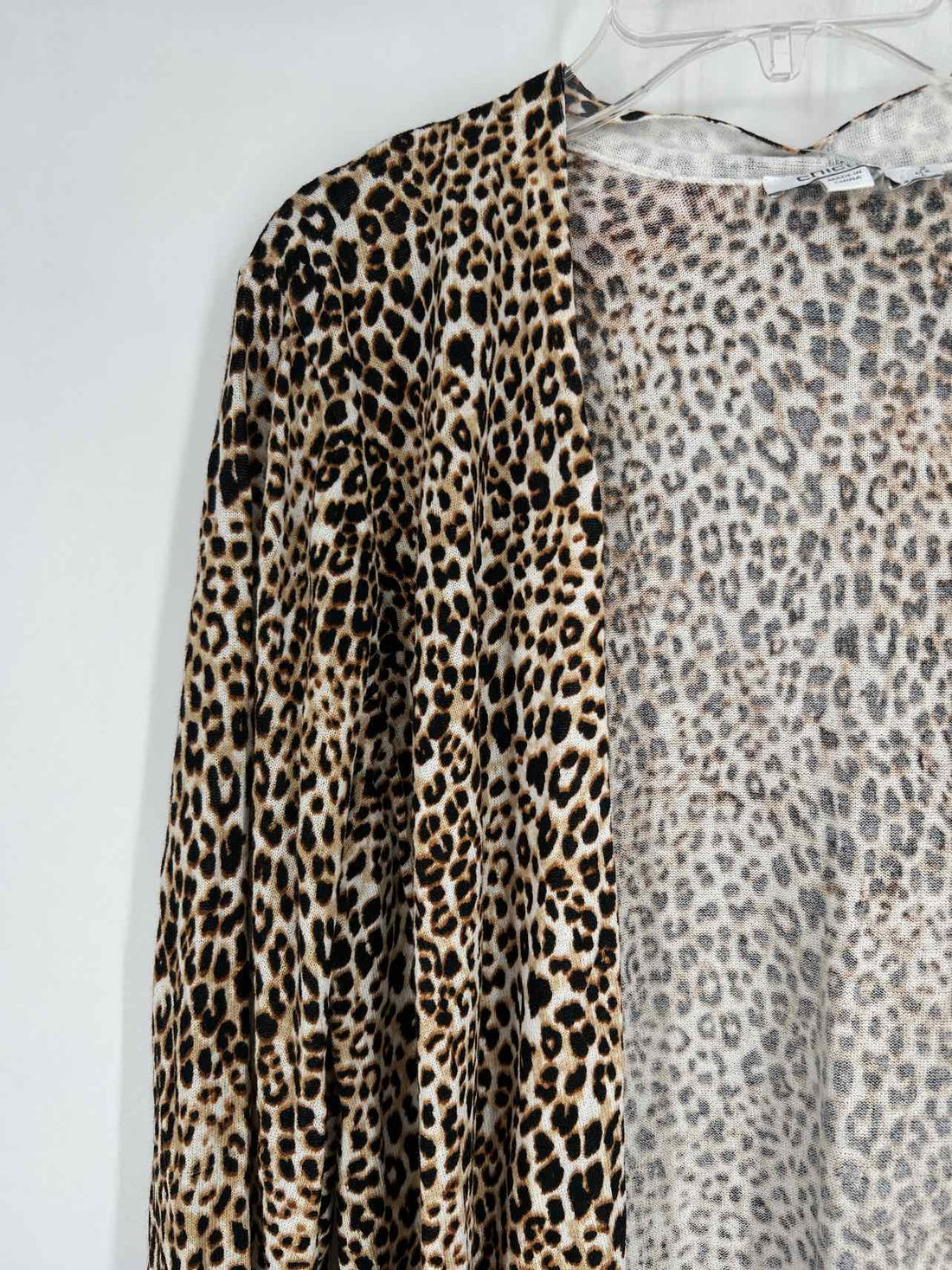 Chicos Size 2 (L) Leopard Cardigan