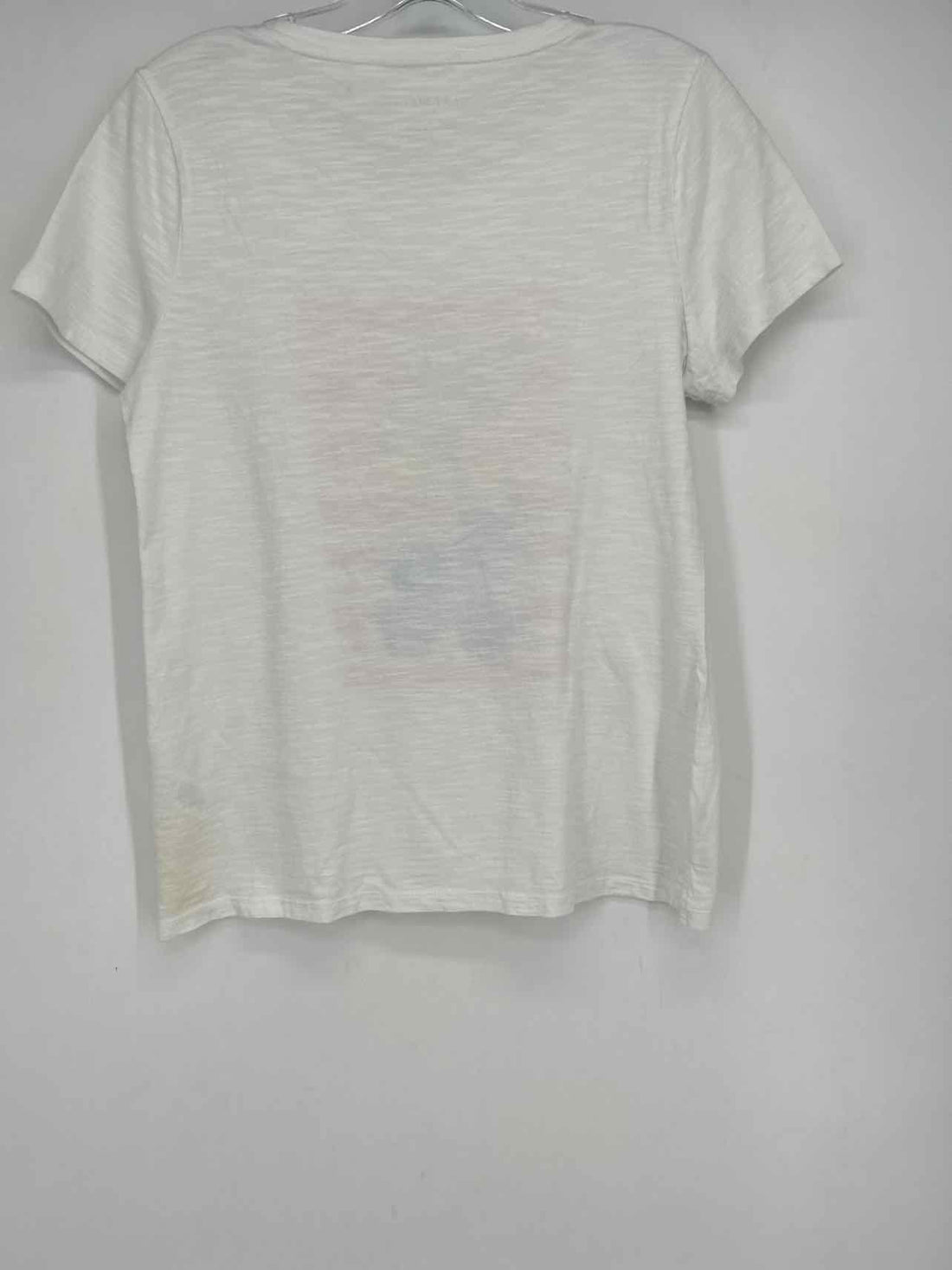 Talbots Size S White Print Cotton Short Sleeve