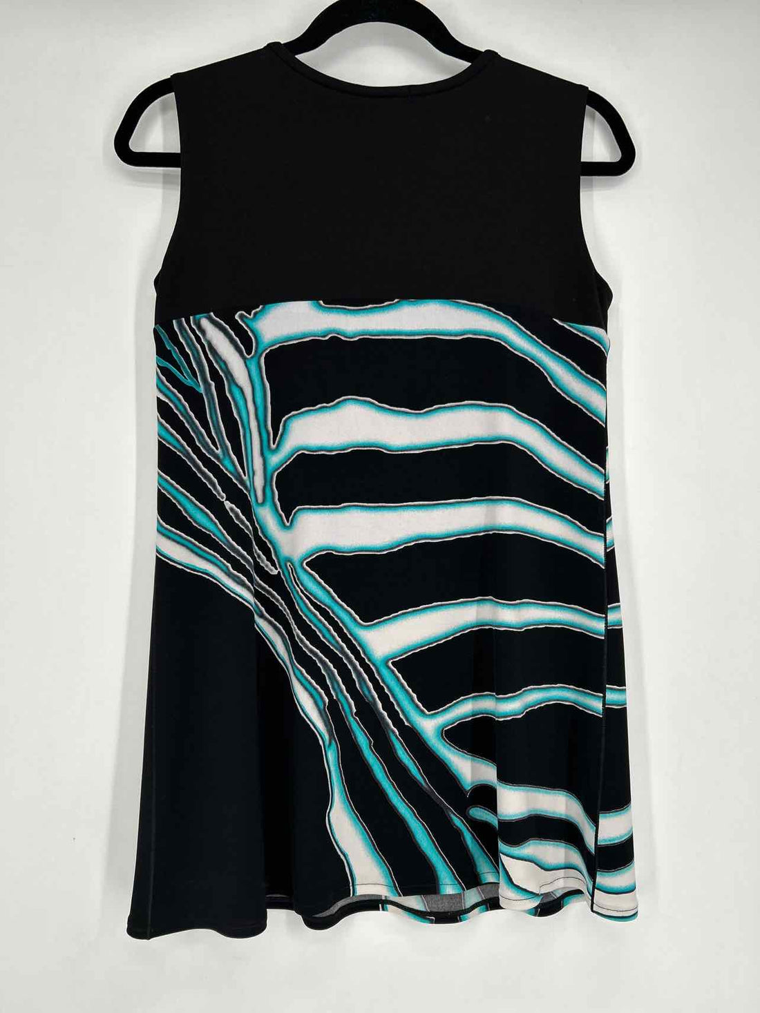 Eva Varro Size S Black Print Sleeveless Dress