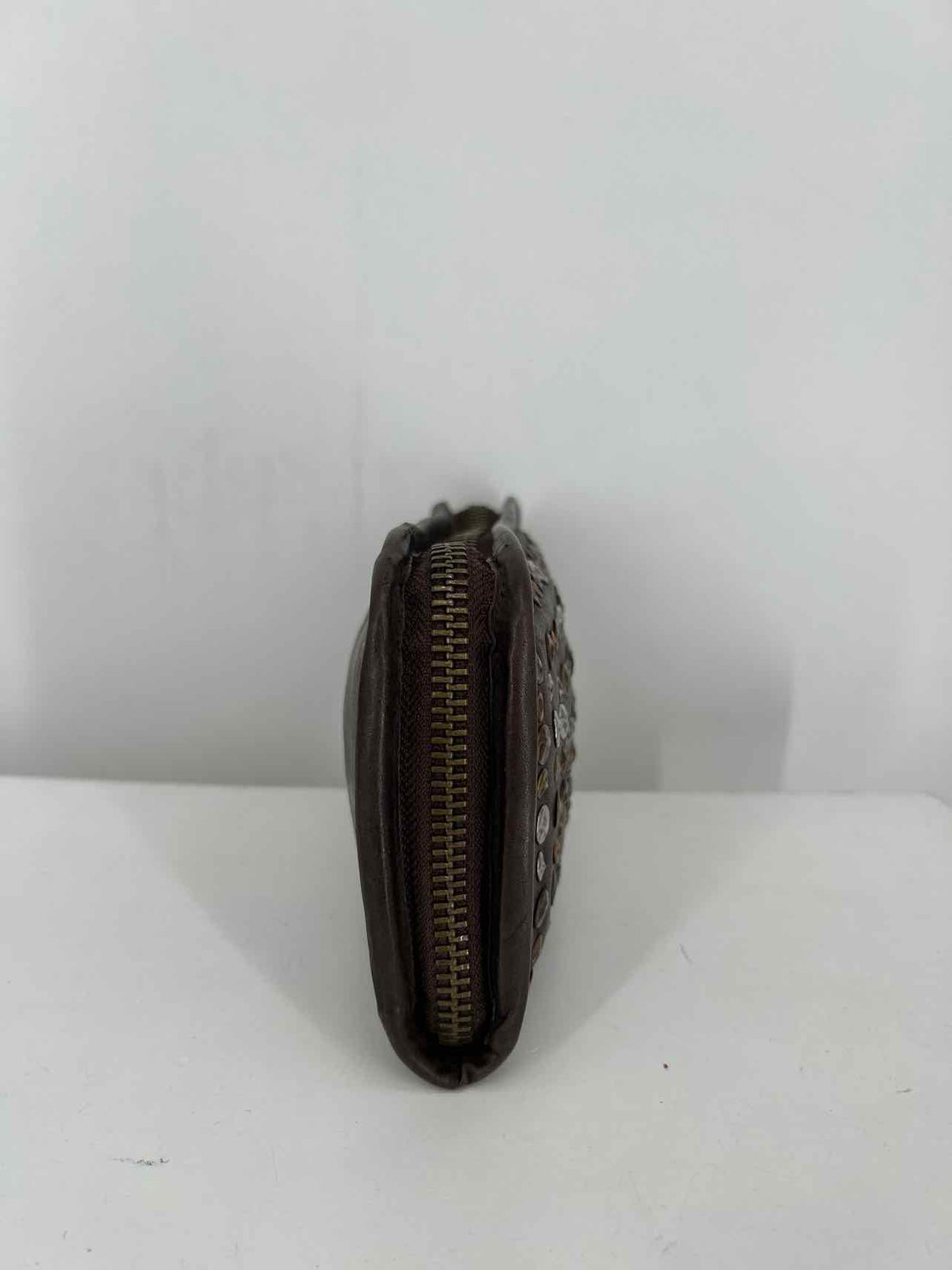 Platania Dark Brown Leather Pre Owned Clutch