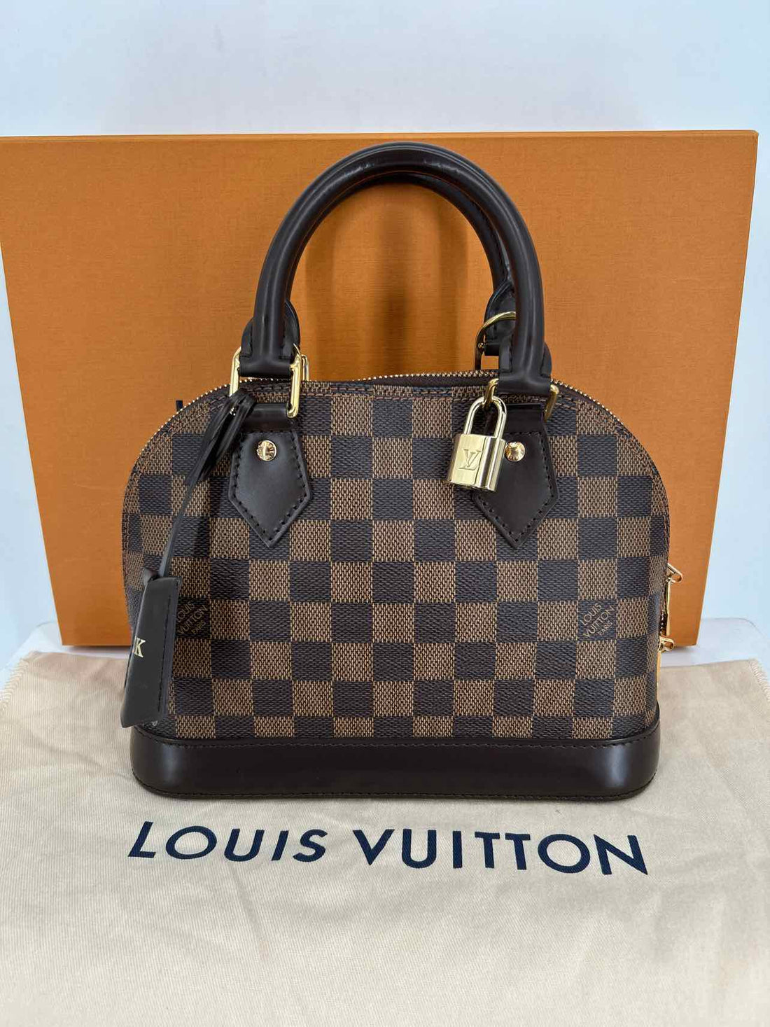 Louis Vuitton Alma BB Damier Ebene Coated Canvas & Leather Like New LUXURY