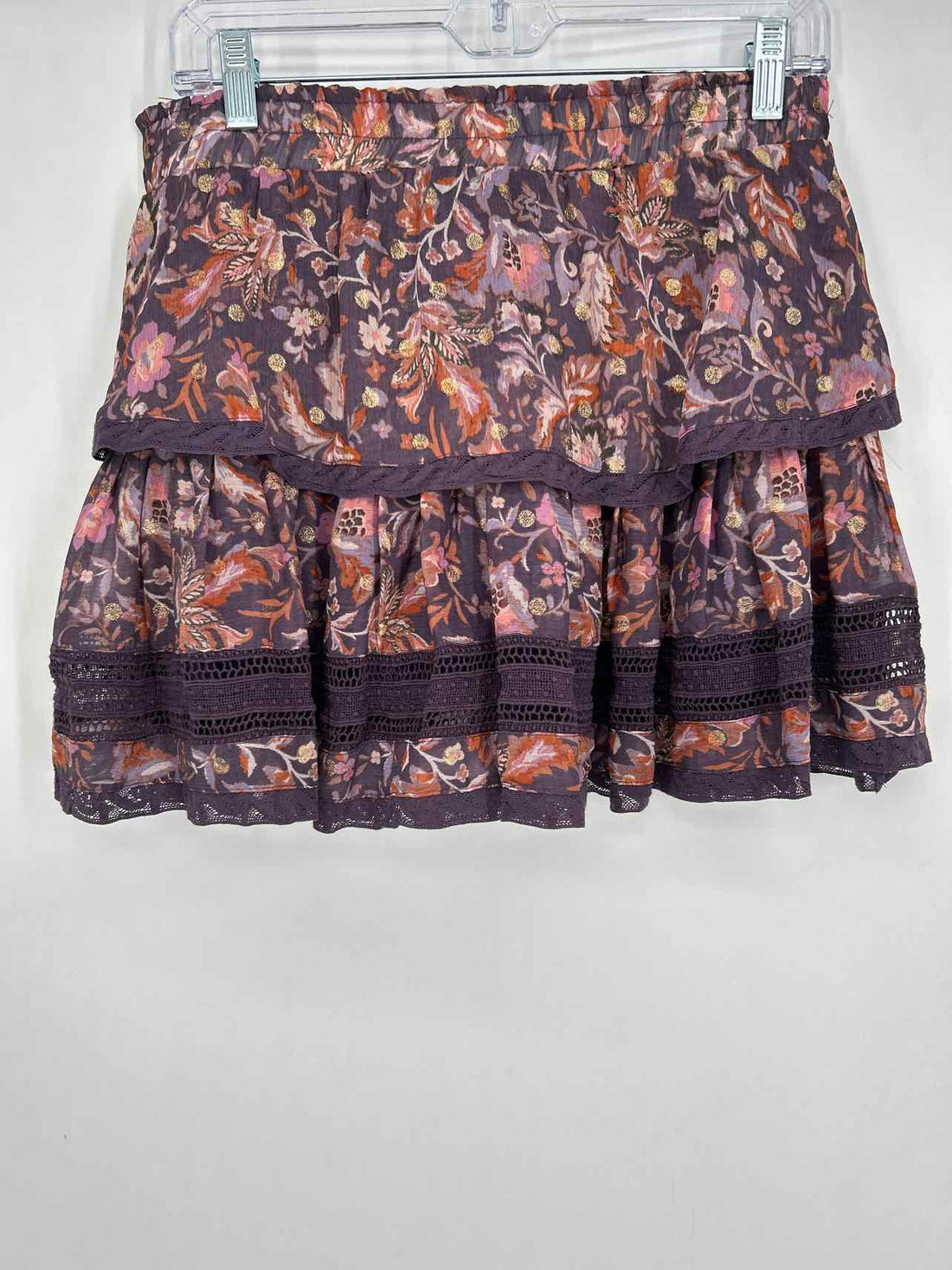 Olivaceous Size L Purple Print Skirts