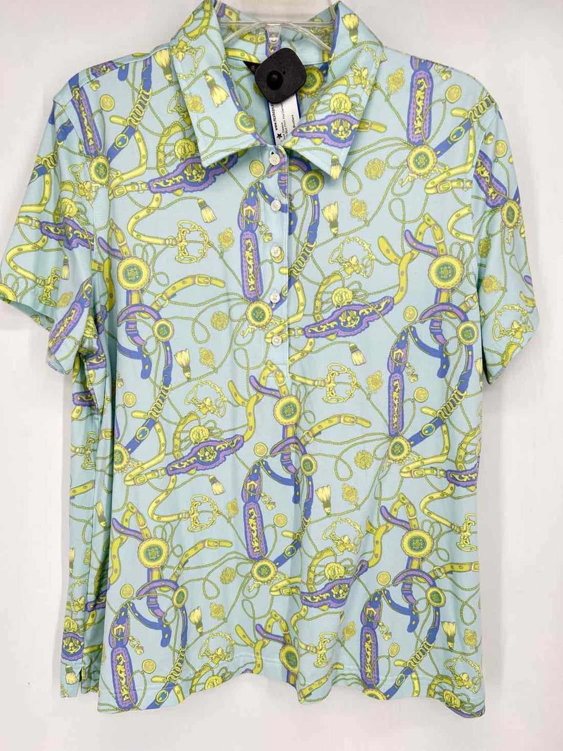 Brooks Brothers Size XL Light Blue Print Short Sleeve