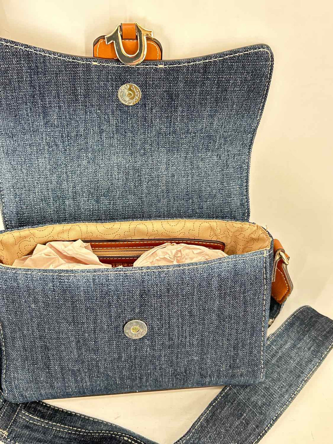 True Religion Denim Faux Leather Crossbody