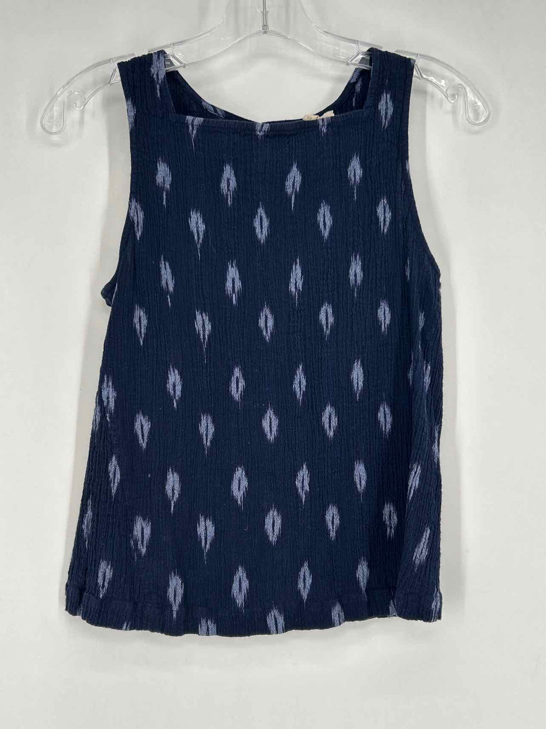 Eileen Fisher Size S Navy Print Cotton Sleeveless