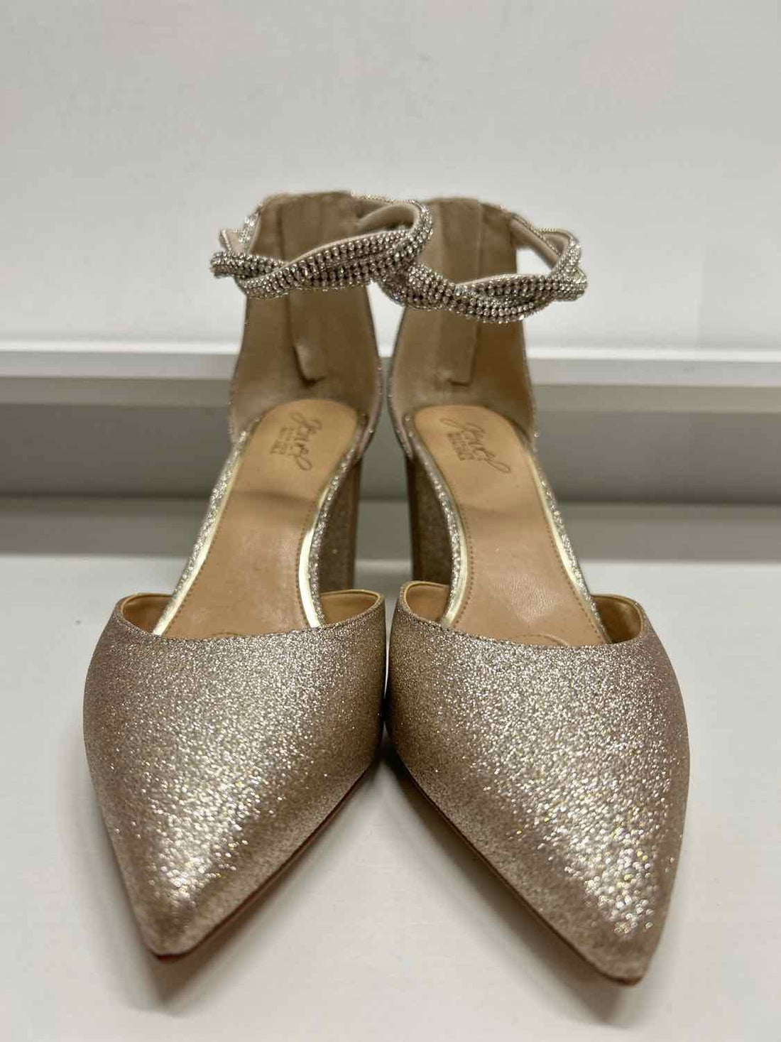 Jewel Badgley Mischka Women Size 9 Gold Glitter Heels