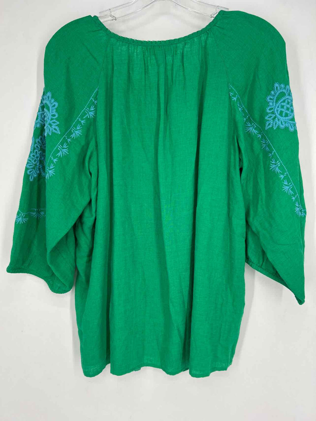J Jill Size S Green & Light Blue Embroidered Long Sleeve