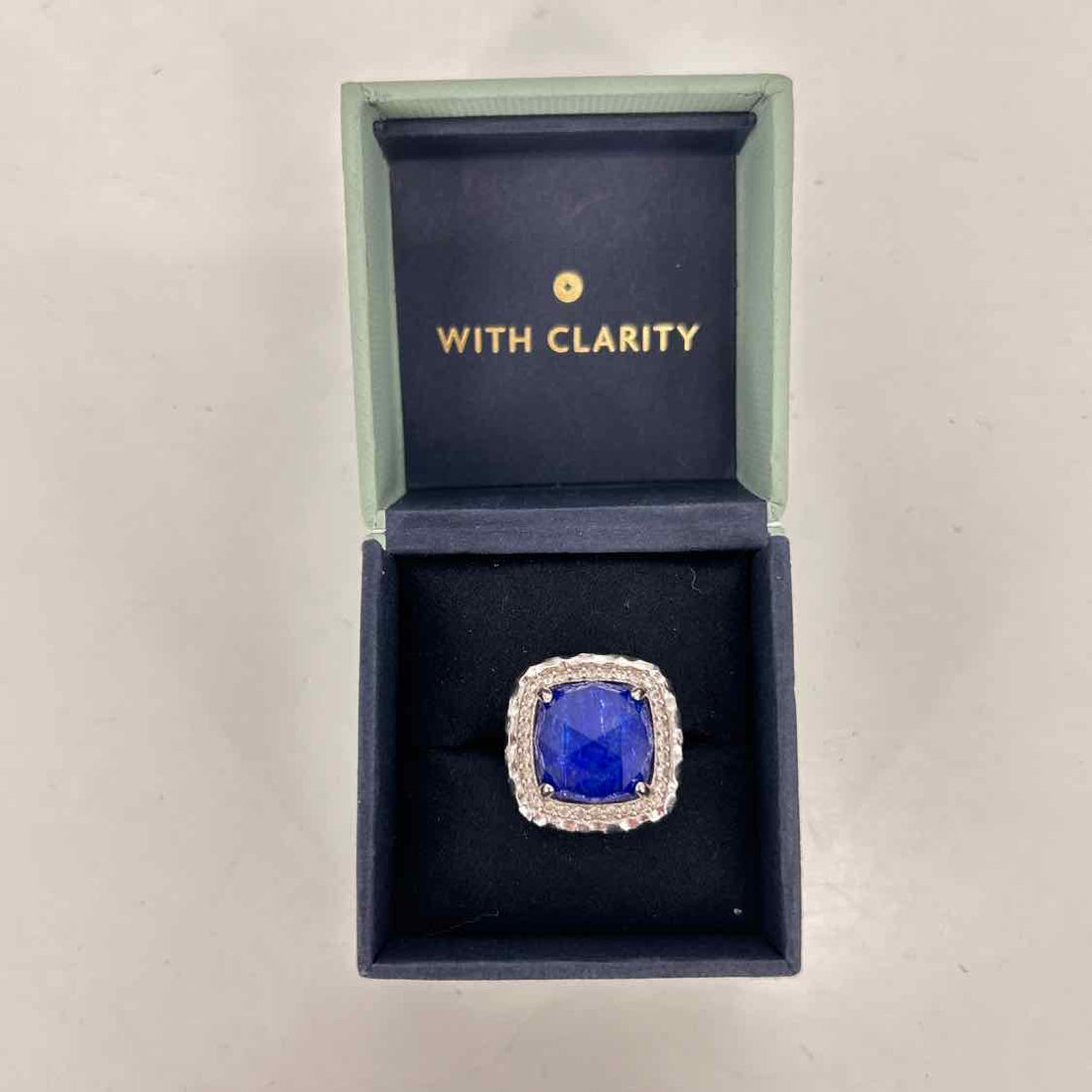 Gabriel & Co Size 7.5 Sterling Silver Lapilis Lazuli Pre Owned LUXURY