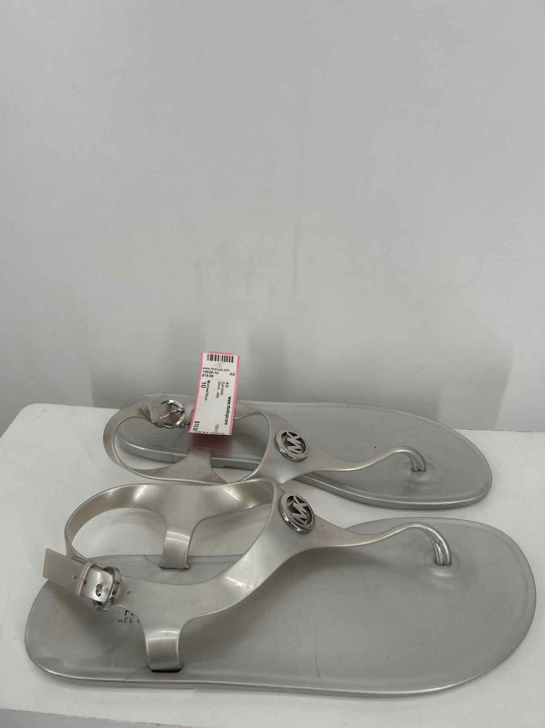 Michael Kors Women Size 10 Silver Jelly Sandals