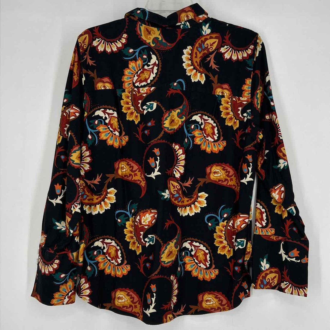Chicos Size 1.5 (M) Black Paisley Long Sleeve