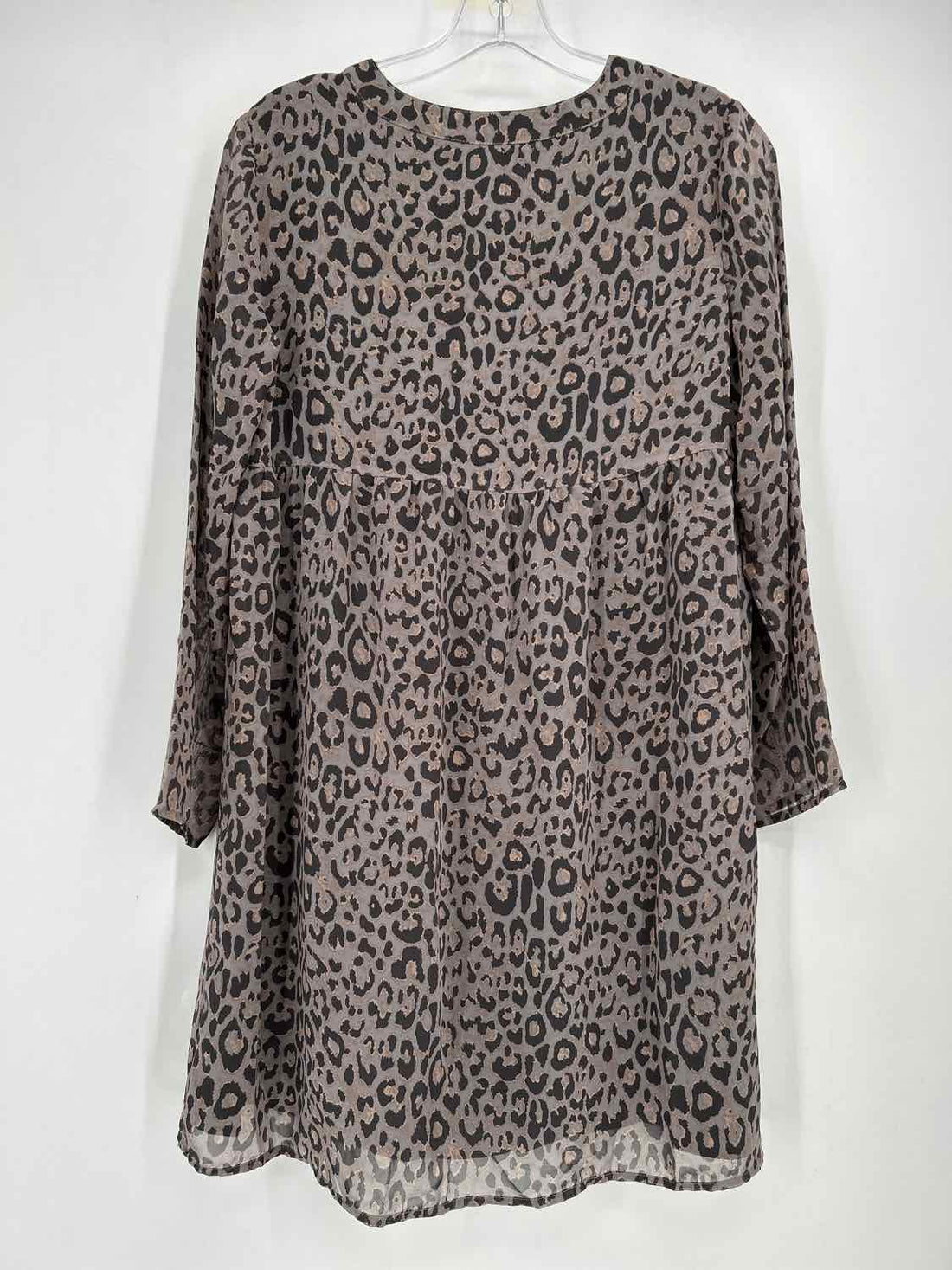 Loft Size XS Gray Leopard Long Sleeve Dress