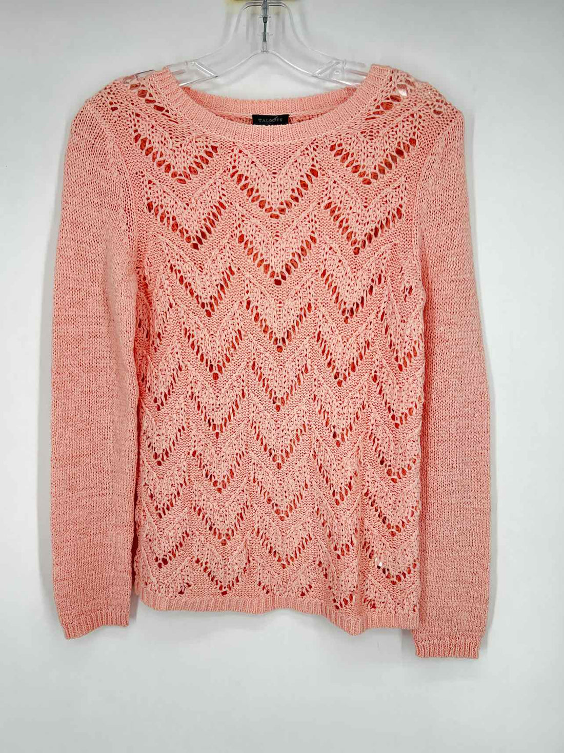 Talbots Size XS Light Pink Open Knit Sweater