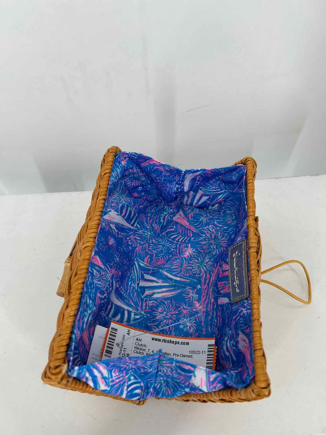 Lilly Pulitzer Wicker Rattan Pre Owned Clutch