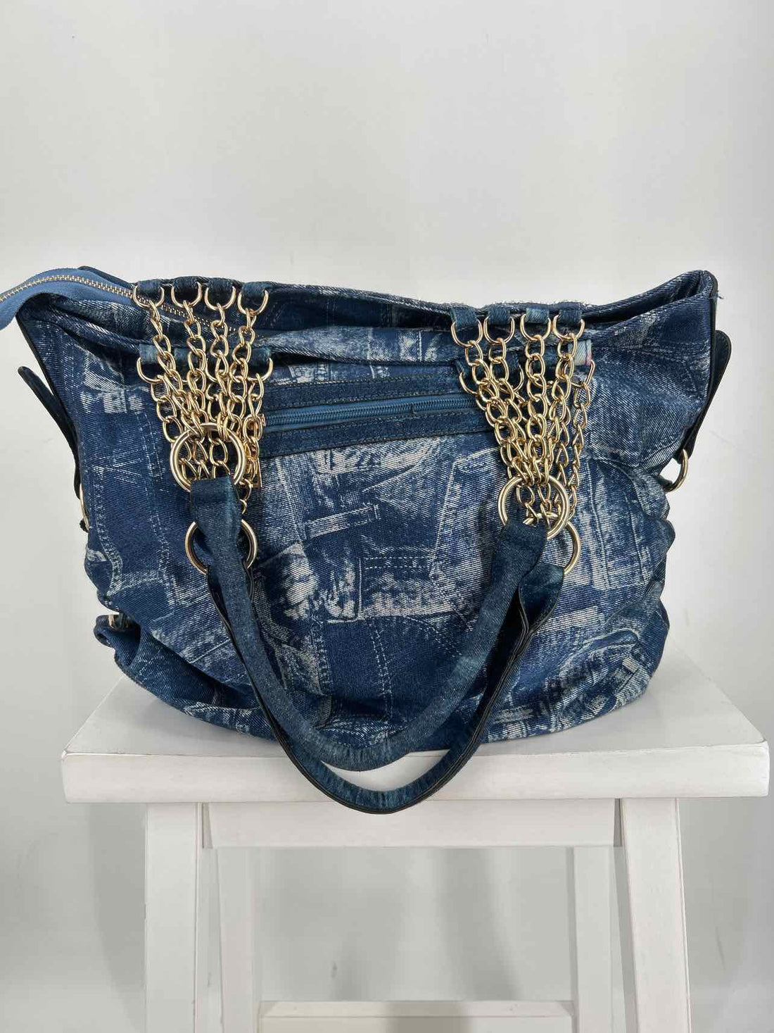 No Brand Name Rhinestone Denim Pre Owned Tote