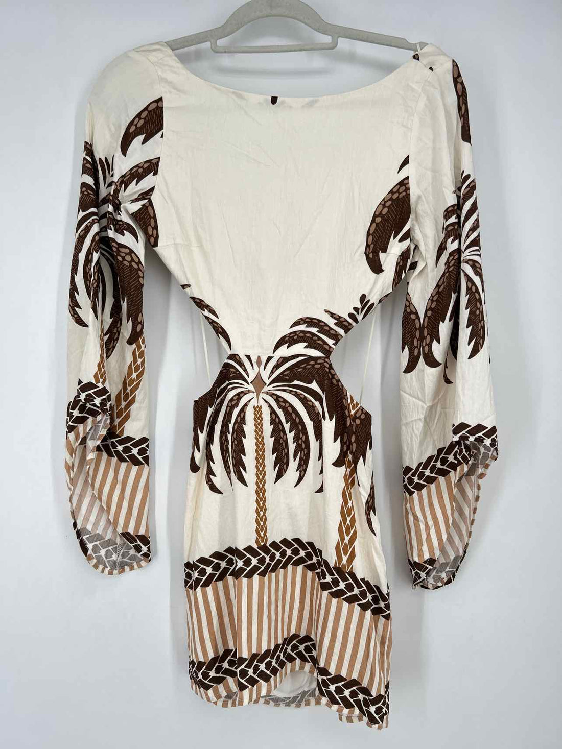 Adalia S White & Brown Print New Boutique Dress a