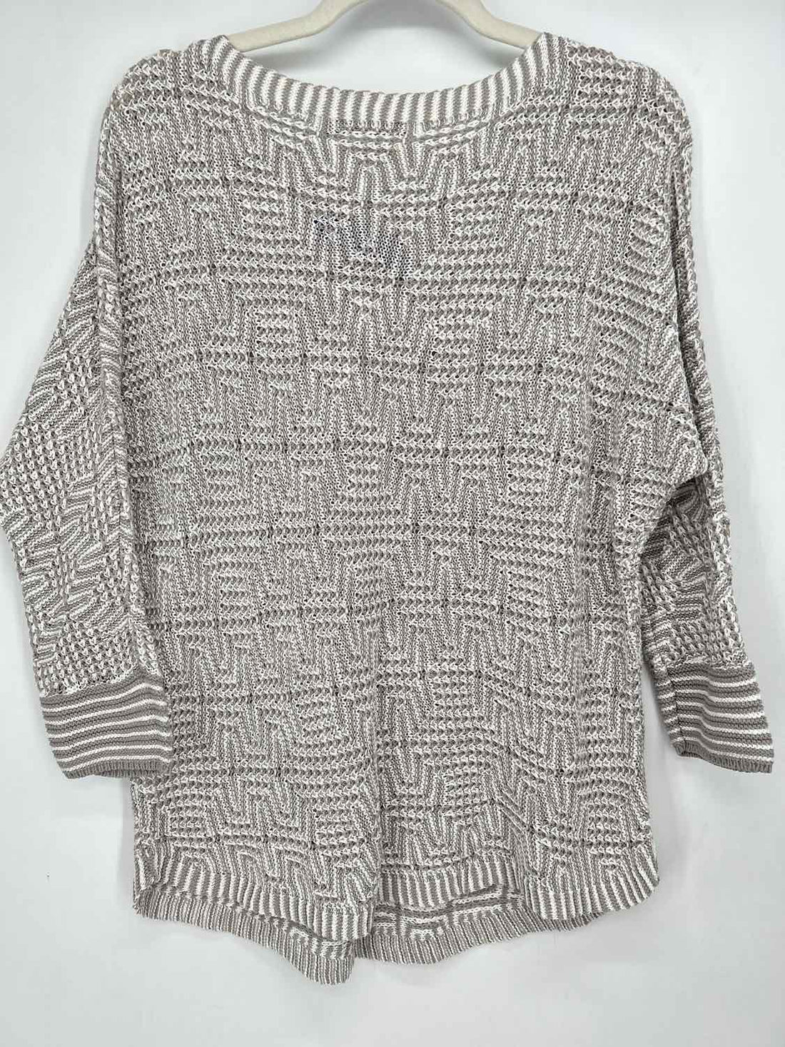 Nic+Zoe Size L Gray & White Sweater