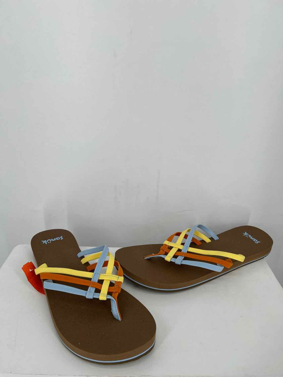 Sanuk Women Size 10 Light Blue Multi Color Sandals