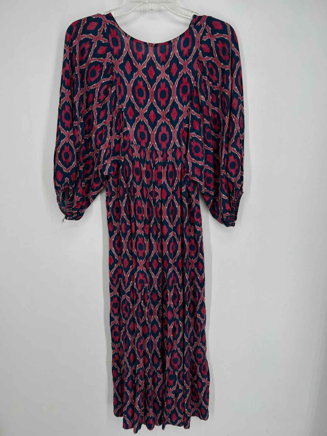 Made With Love Size S Navy & Red Print Dress