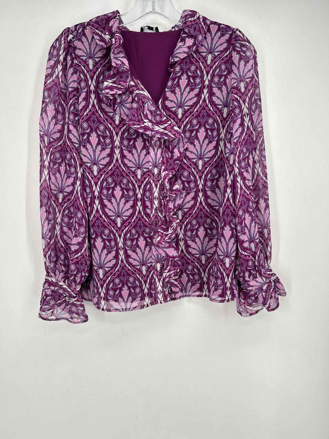 Talbots Size XS Purple Print Long Sleeve