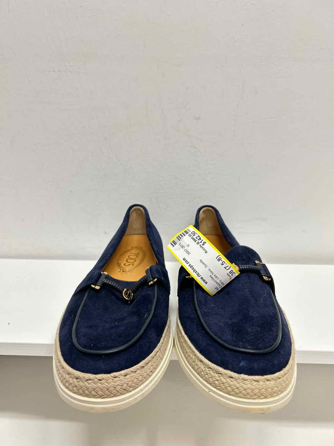 Tods Women Size 38 (7.5-8) Navy Like New Suede Espadrilles