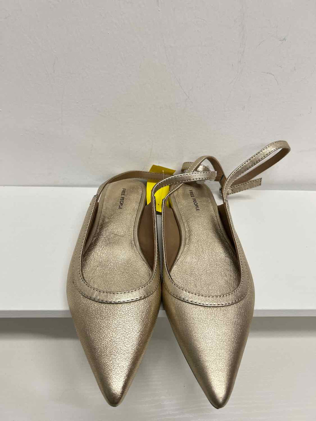 Free People Women Size 6 Gold NWT Genuine Leather Flats