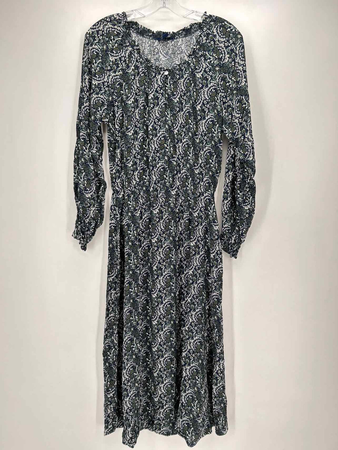 Chaps Size M Navy Print Dress