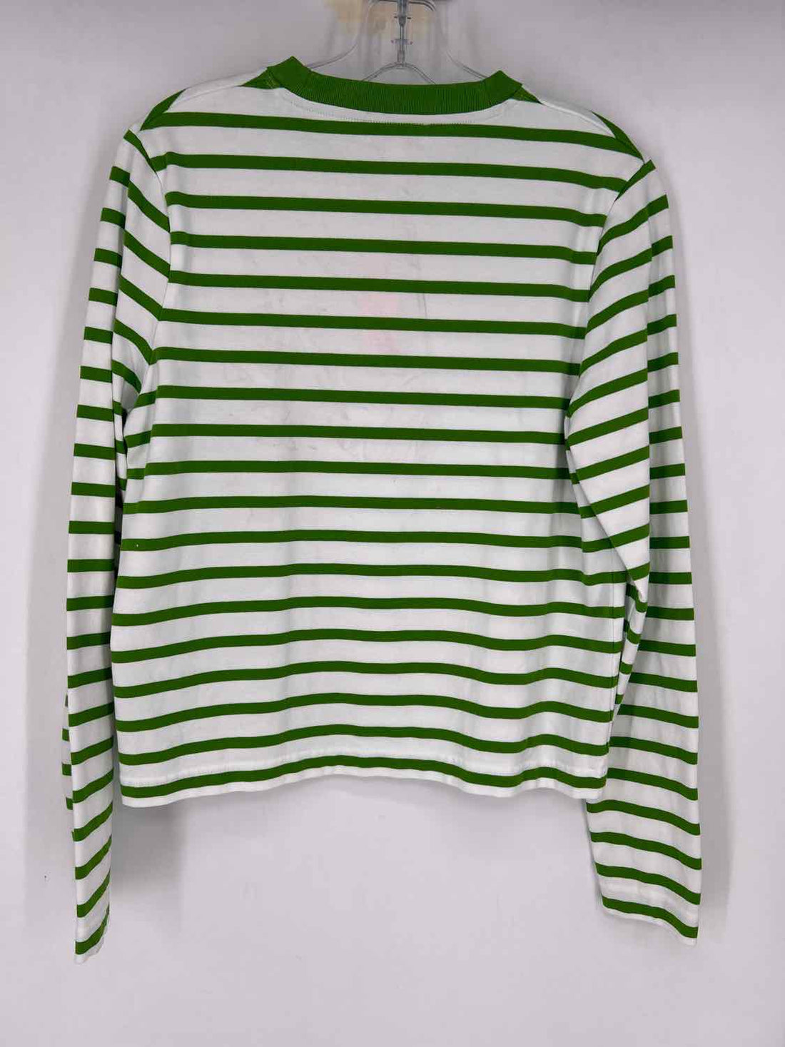 Cos Size M White & Green Striped Long Sleeve