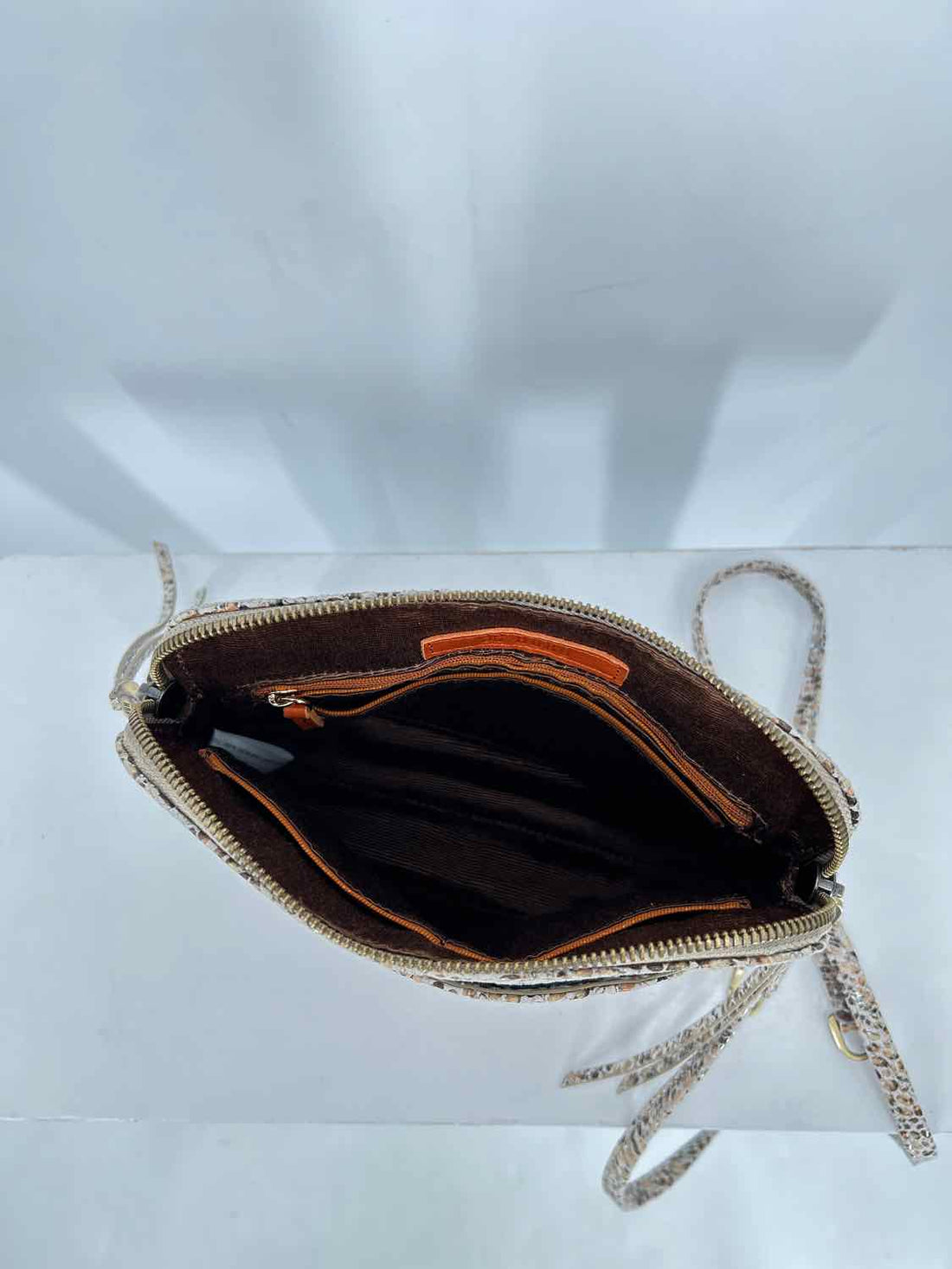 Hobo Beige Print Leather Pre Owned Shoulder