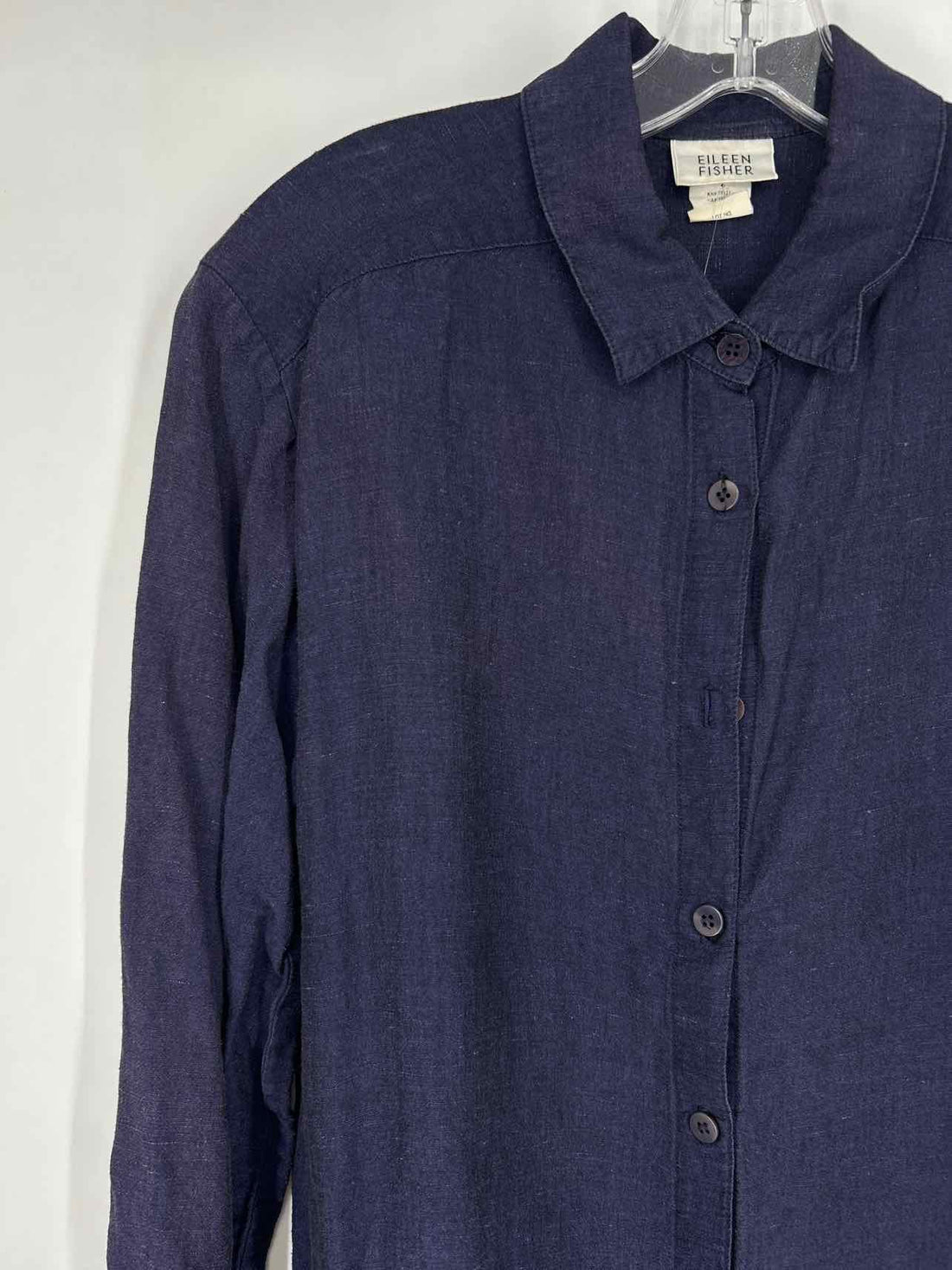 Eileen Fisher Size L Purple Linen Blend Long Sleeve