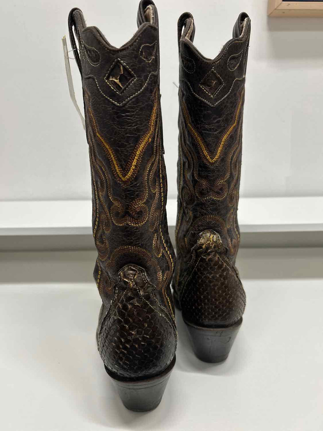 Corral Women Size 7 Brown Python Leather Cowboy Boot