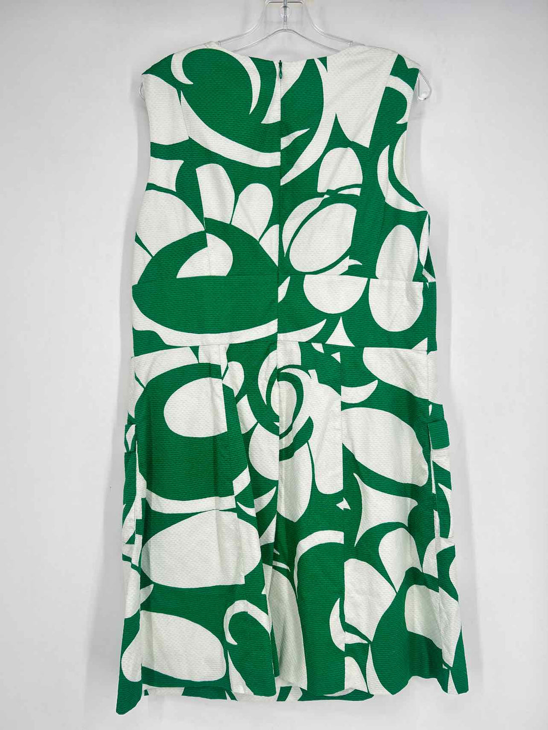 Boden Size 14 White & Green Print Dress