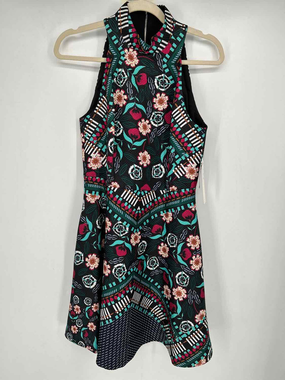 Nicole Miller Size 6 Black Print NWT Dress
