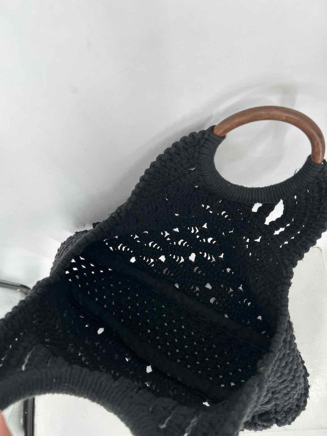 Magid Black Macrame Pre Owned Tote