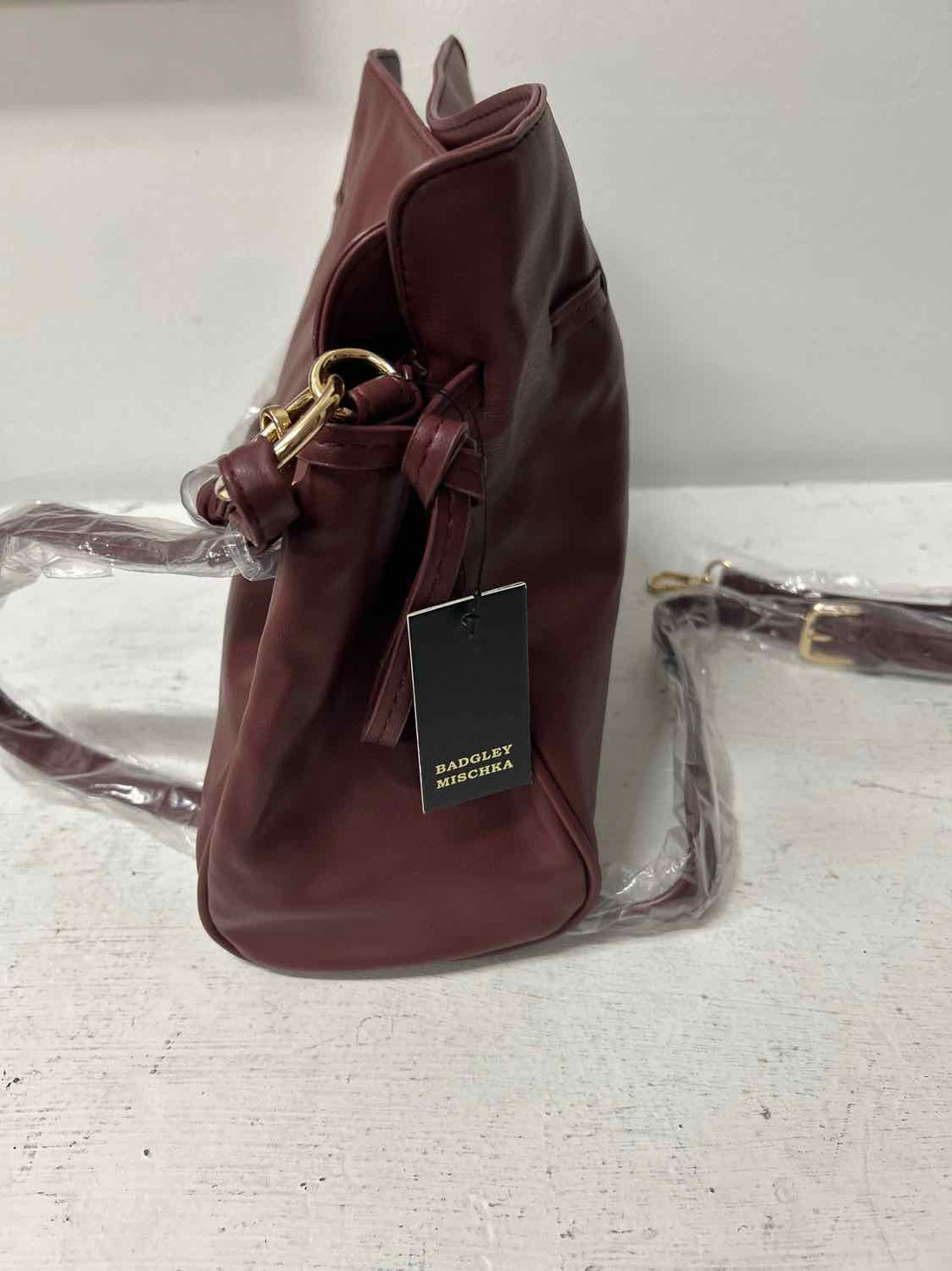 Badgley Mischka Burgundy Vegan Leather NWT Satchel