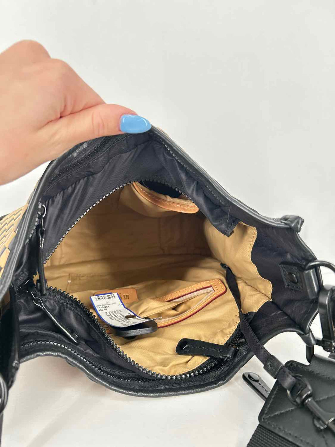 MZ Wallace Black & camel Nylon Crossbody