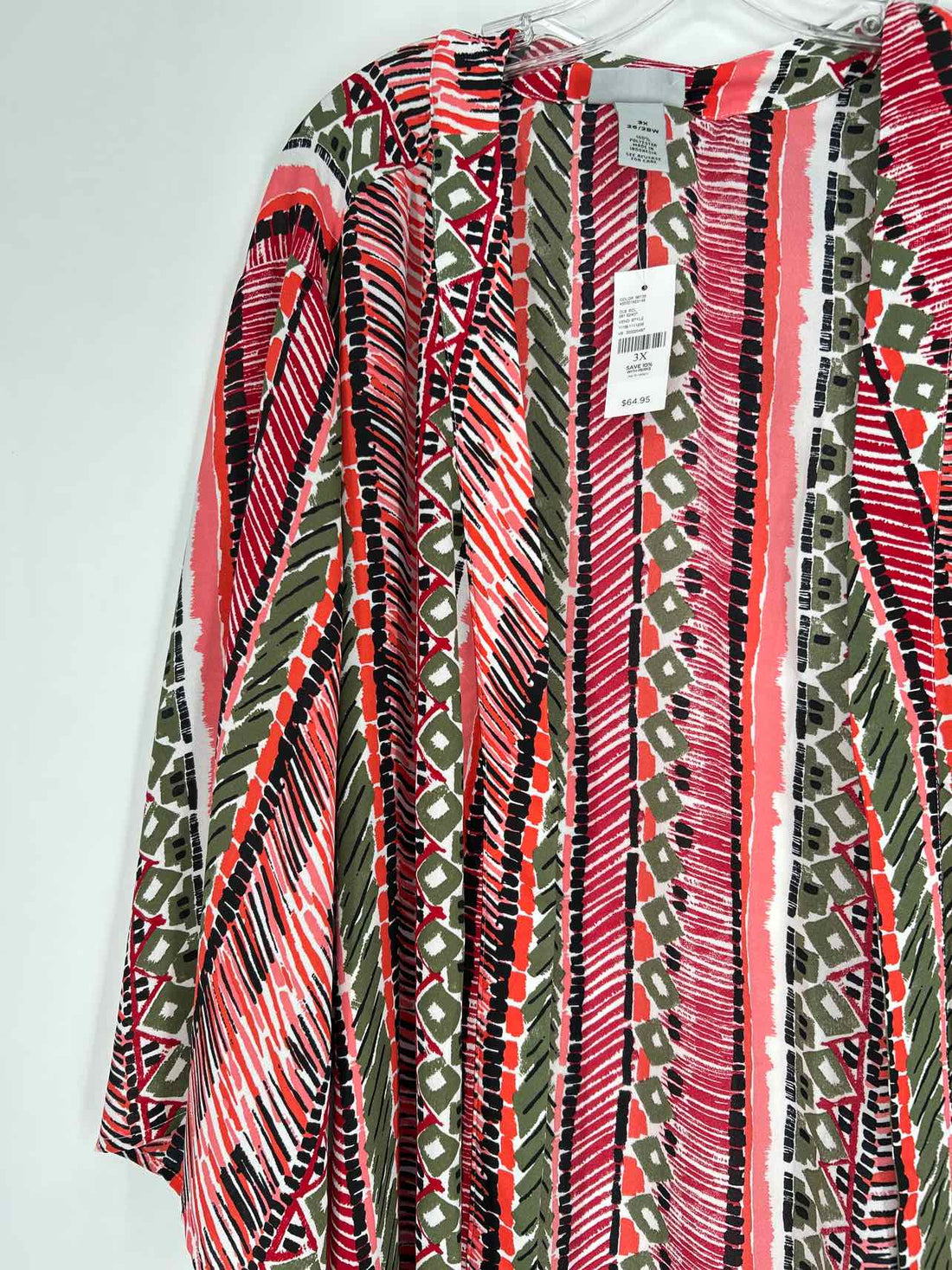 Catherines Size 3X White Print NWT Kimono