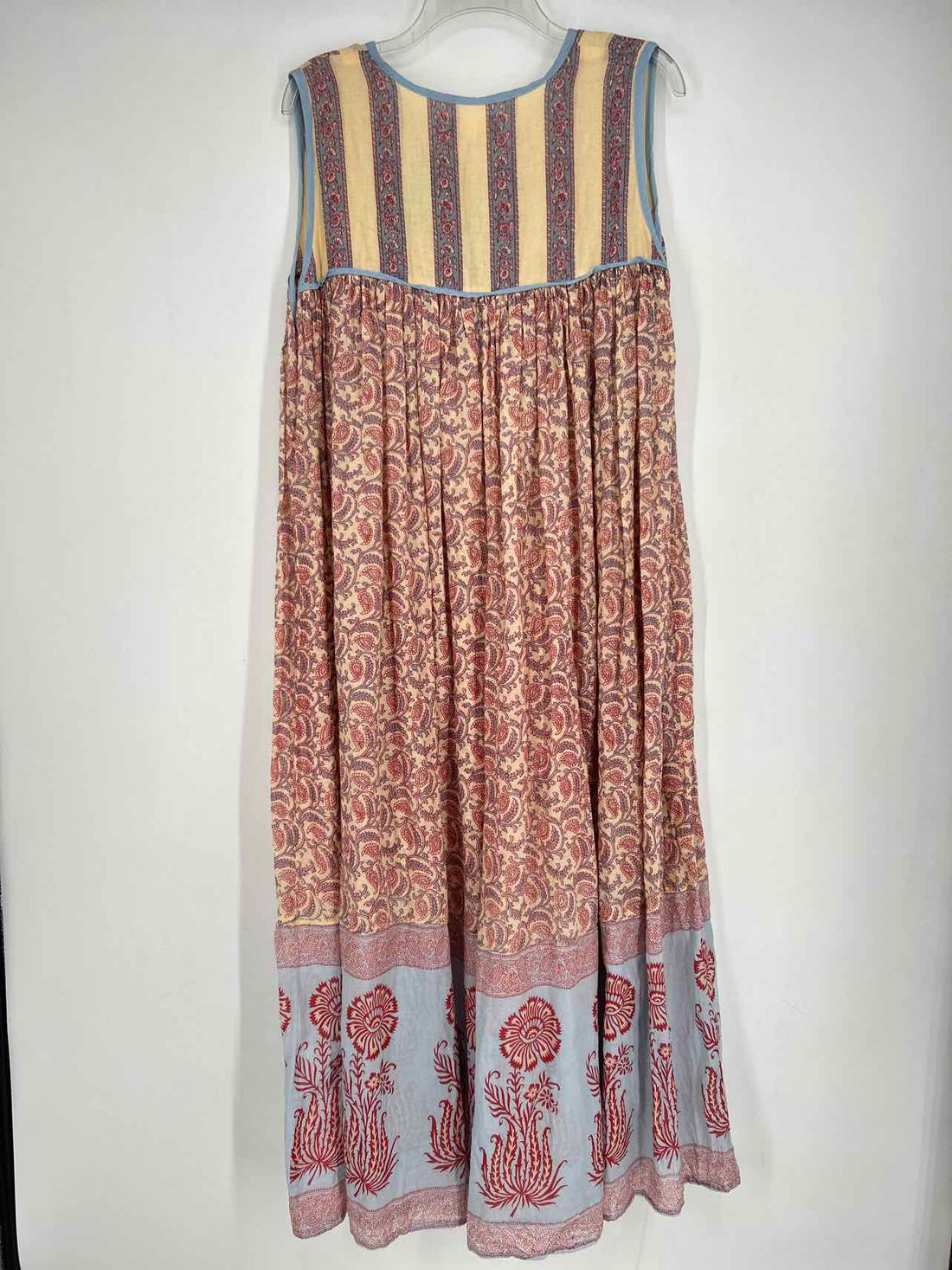 Daughters of India Size L Cream Print Sleeveless Dress