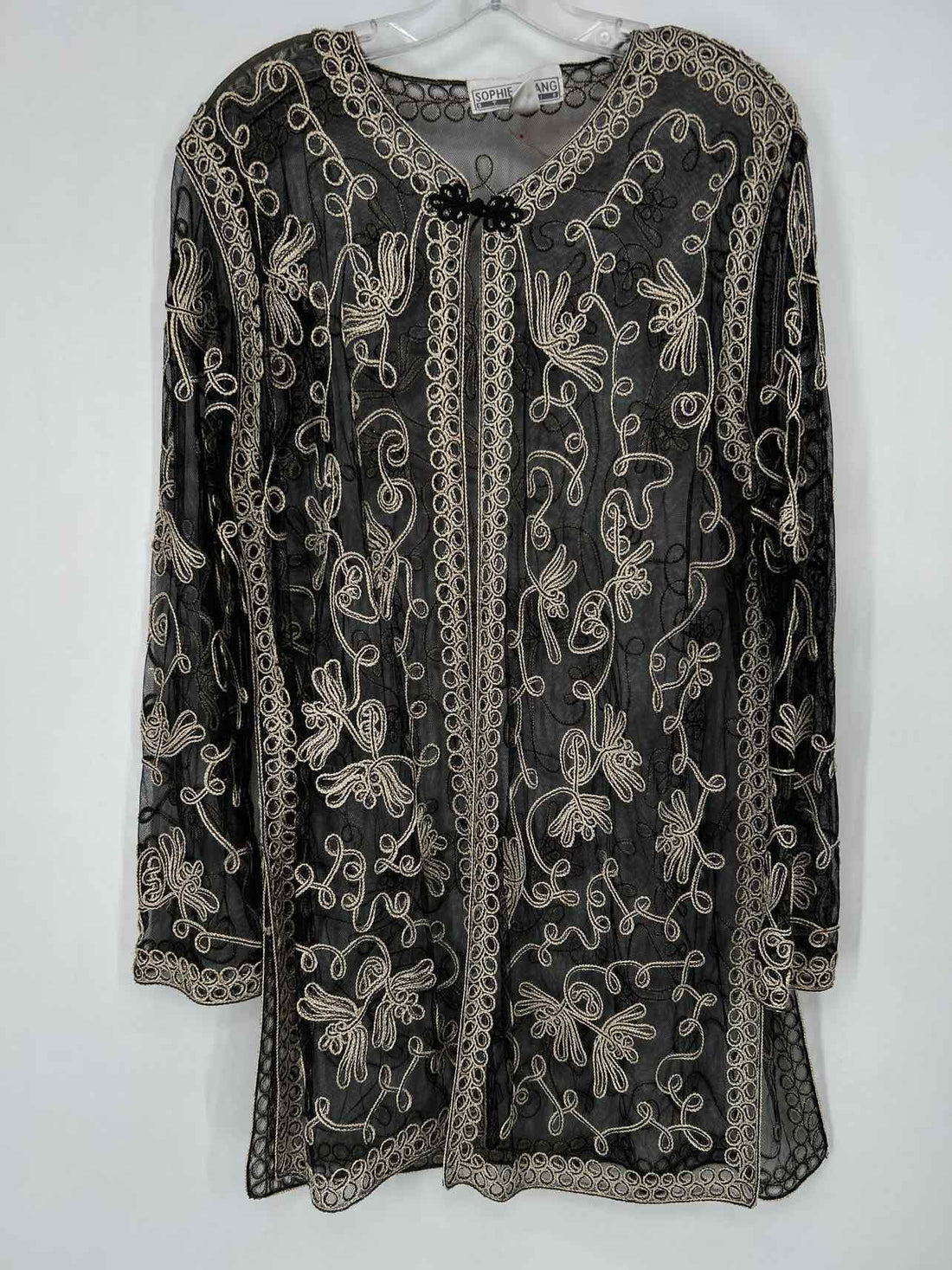 Sophie Chang Studio Size XL Black Embroidered Kimono