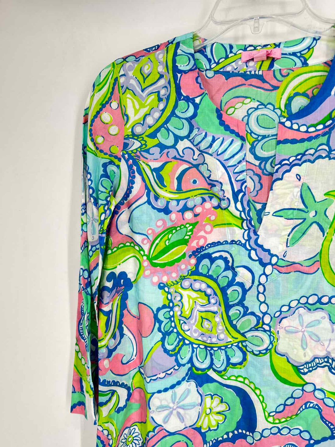 Lilly Pulitzer XS Blue Print Cotton Lilly Pulitzer Top