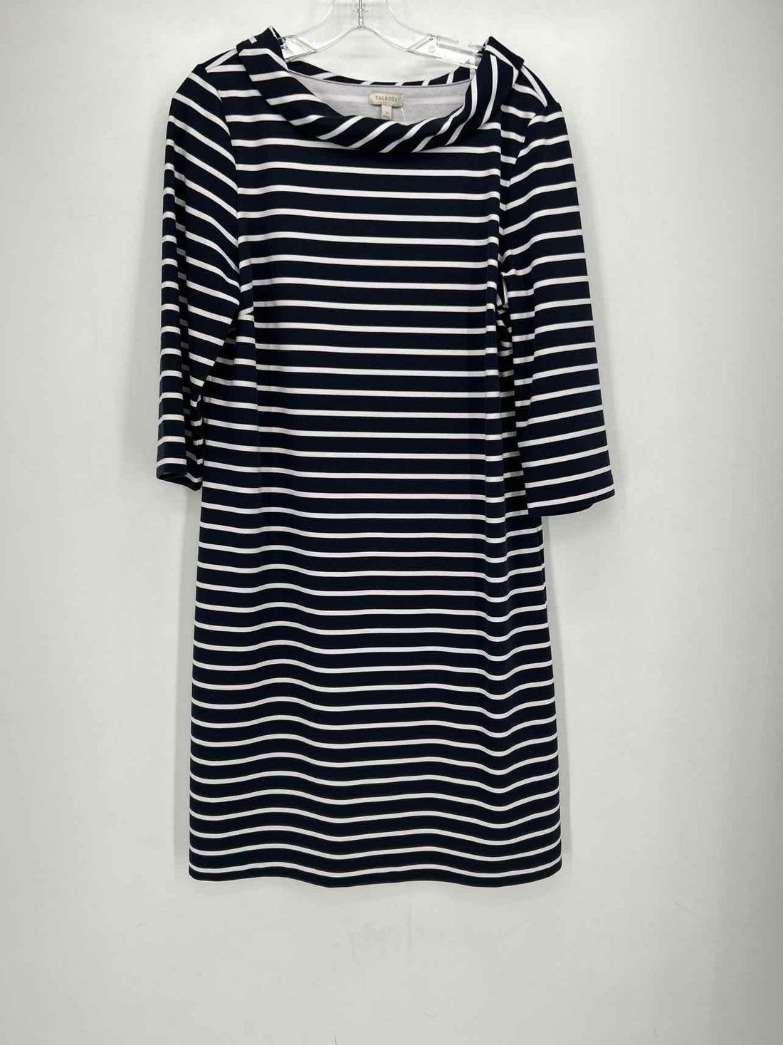 Talbots Size M Navy Striped Dress