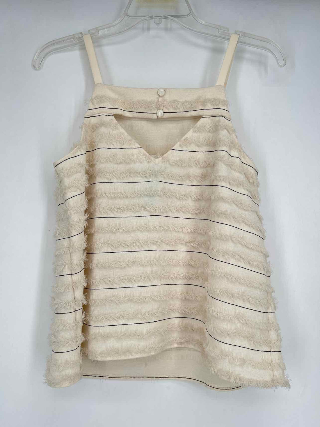 Maeve Size 6 Cream Stripe Tank Top
