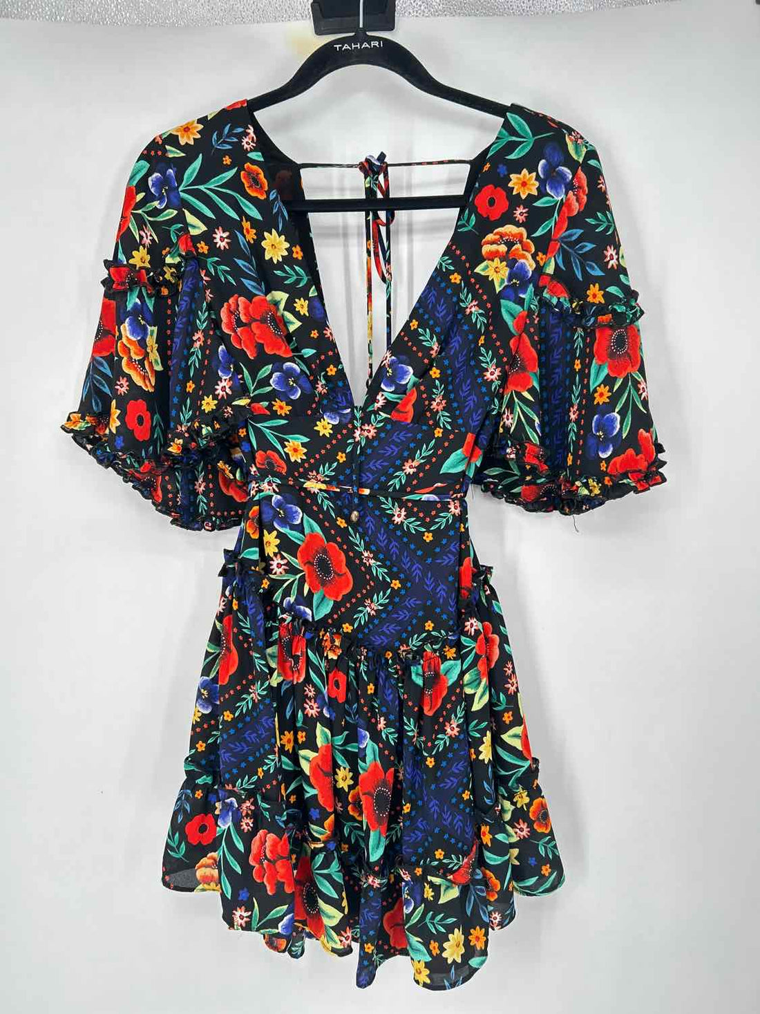 Olivaceous Size M Black Floral Dress