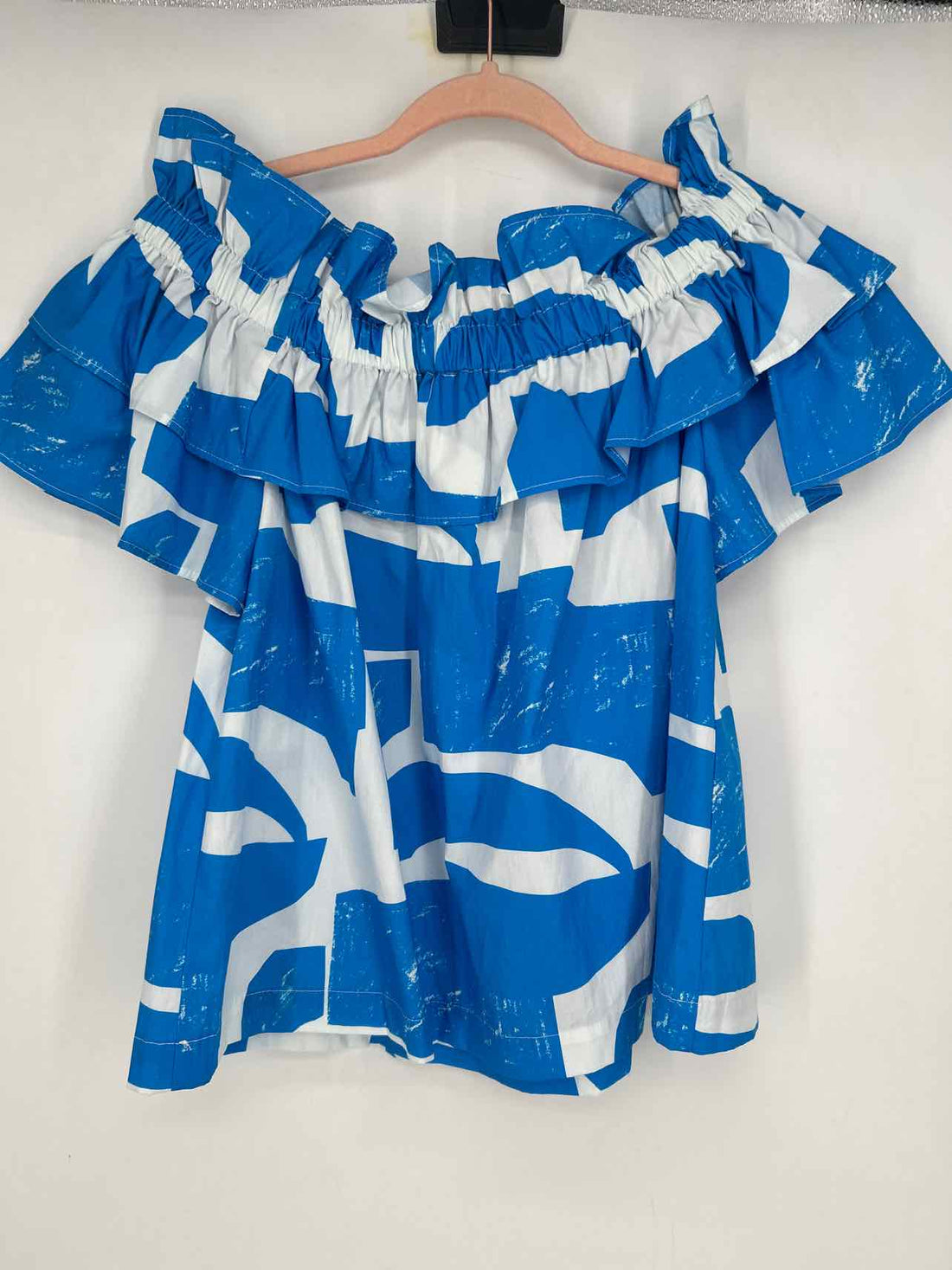 Meimeij Size S Blue & White Short Sleeve