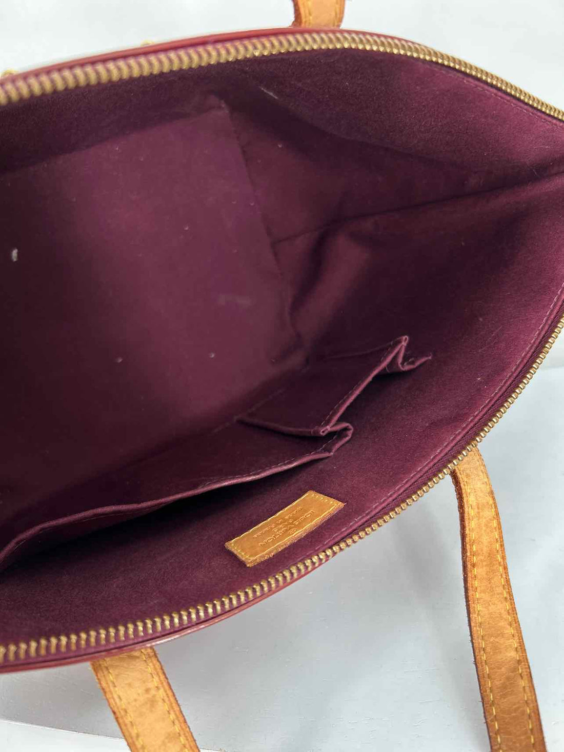 Louis Vuitton Dark Red Vernis Leather Pre Owned Tote