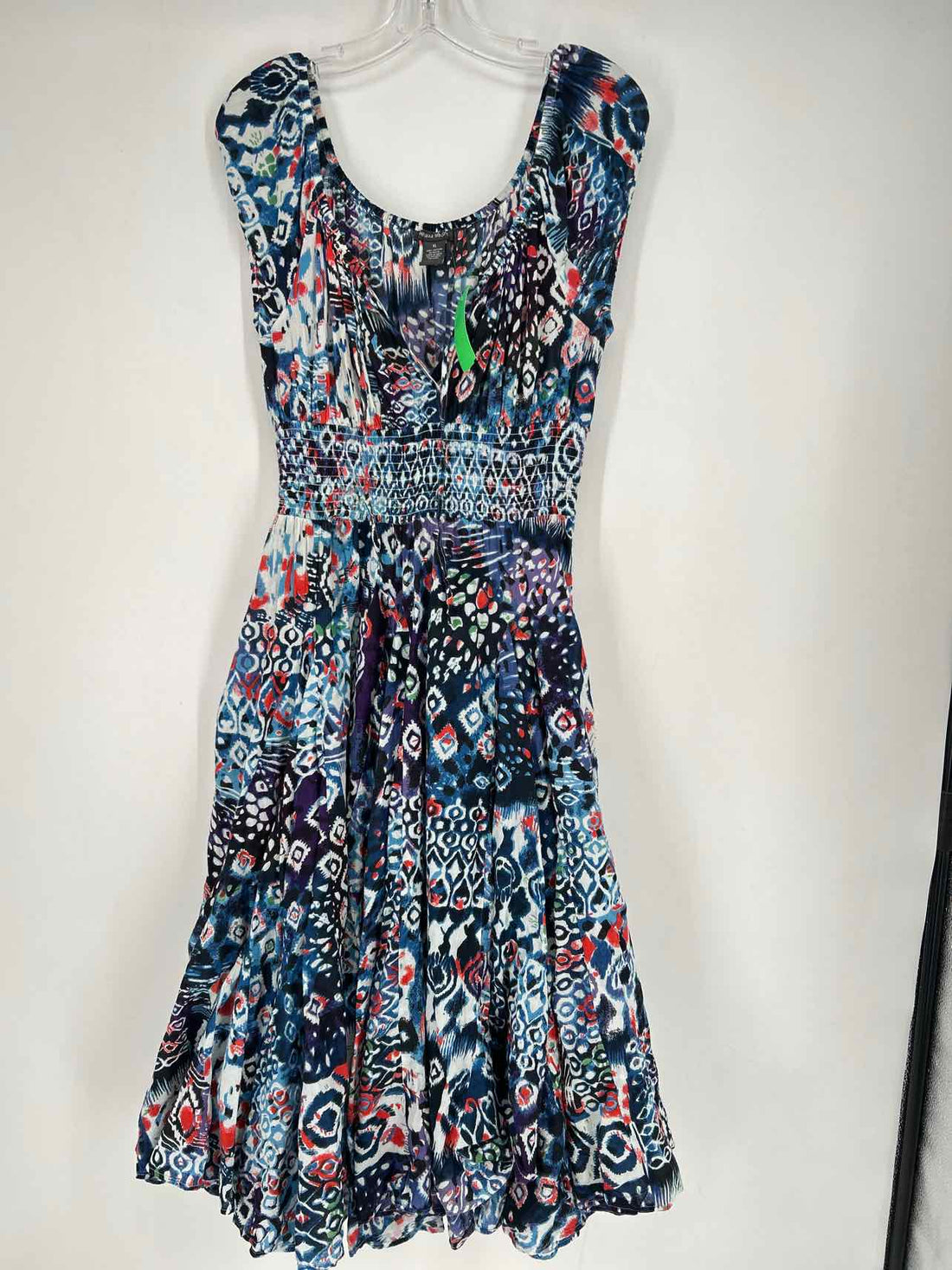 Chelsea & Theodore Size XL Navy & White Print Dress