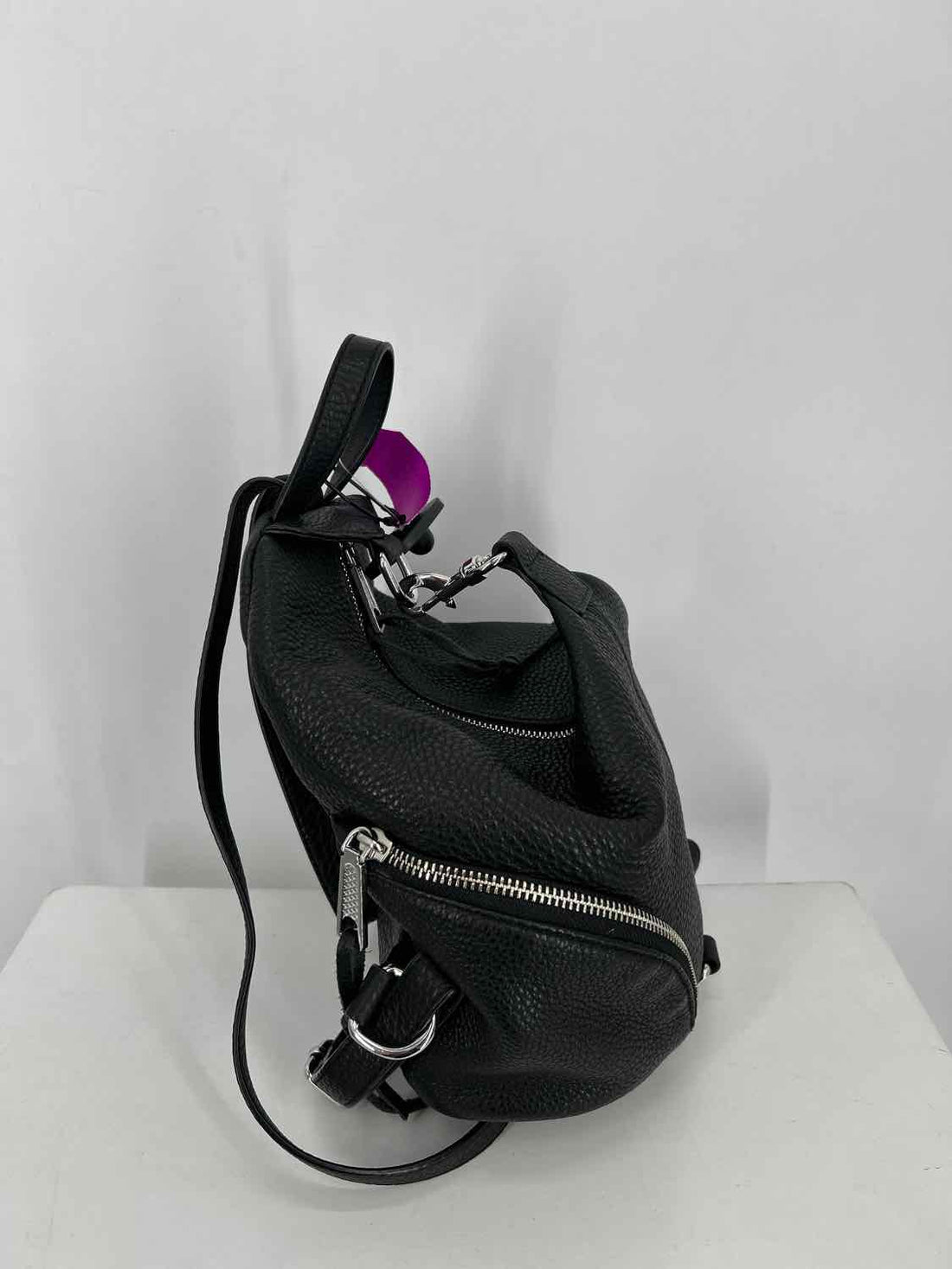 Rebecca Minkoff Black Pebbled Leather Convertible Backpack