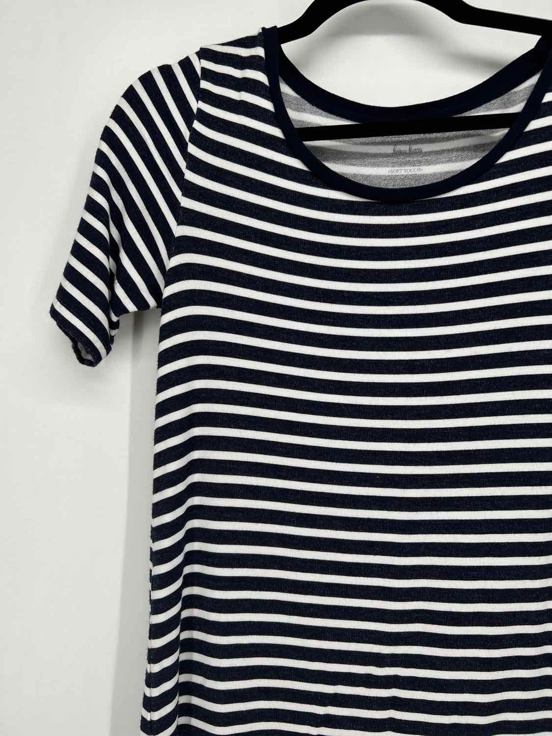 Neiman Marcus Size S Navy & White Striped Dress