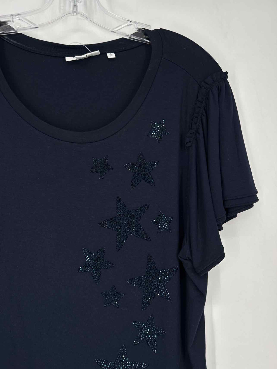 Chicos Size 3/XL Navy Stars Short Sleeve
