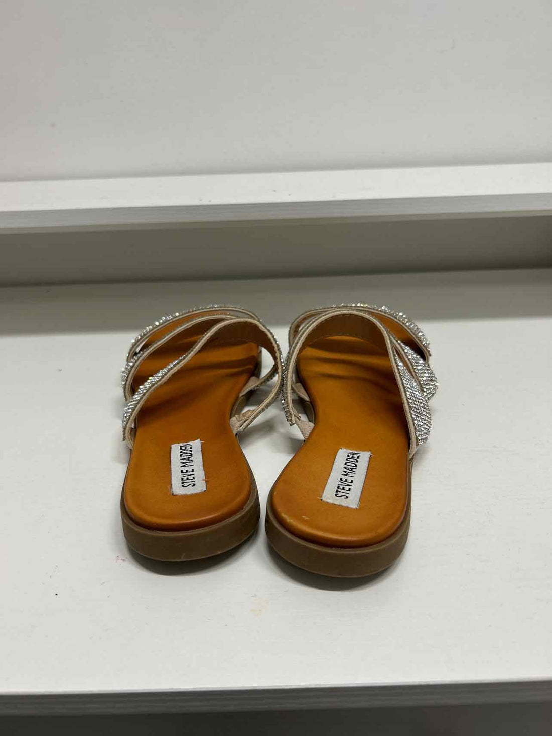 Steve Madden Women Size 8 Rhinestone Triple Strap Sandals