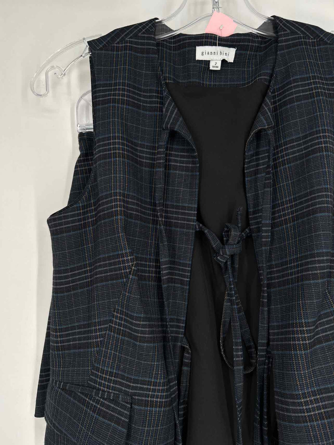 Gianni Bini Size 2 Black & Blue Plaid Multi-Piece Set